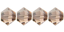 532804LTPCHSA - 4mm Swarovski Crystal Light Peach Satin Bicone Crystals 25 count