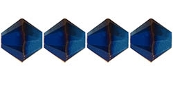 532804METBL2 - 4mm Swarovski Crystal Metallic Blue 2X Bicone Crystals 25 count