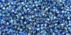 532804PALGRNOP2AB - 4mm Swarovski Crystal Palace Green Opal 2AB Bicone Crystals 25 count