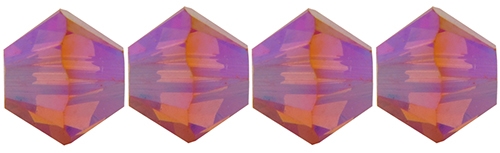 532804TNG2AB - 4mm Swarovski Crystal Tangerine 2AB  Bicone Crystals 25 count