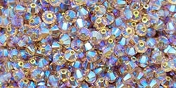 [ OR ] 532804TOLT2AB - 4mm Swarovski Crystal Light Colorado Topaz 2AB Bicone Crystals 25 count