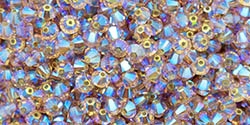 532804TOLT2AB - 4mm Swarovski Crystal Light Colorado Topaz 2AB Bicone Crystals 25 count