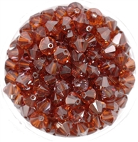 532806CRM - 6mm Swarovski Bicone Crystals - Crystal Red Magma - 25 count