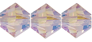 532806TURQ2AB - 6mm Swarovski Bicone Crystals - Turquoise 2AB - 25 count