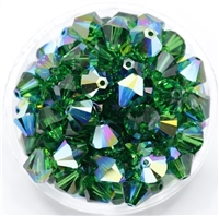 532808DRKMOSGRNAB - 8mm Swarovski Crystal Dark Moss Green AB - 1 count