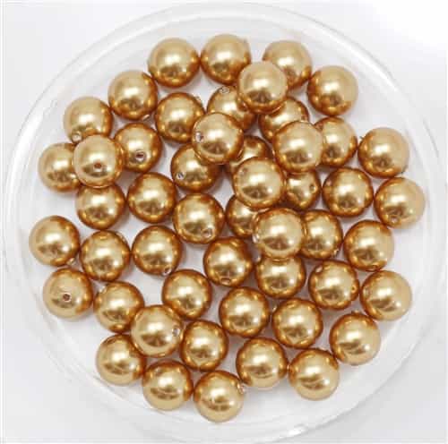 [ 7-1-B-T ] 581006BRTGLD - 6mm Swarovski Crystal Bright Gold Pearls - 10  Count