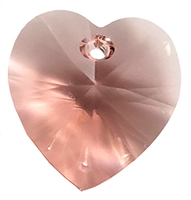 622814ROPEA - 14mm Swarovski Crystal Heart Drop Crystal - Rose Peach - 1 count