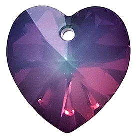 622814WOELEC - 14mm Swarovski Crystal Heart Drop Crystal - White Opal Electra - 1 count