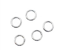 6mm Closed Jump Rings - Silver-plated brass - 5 Count