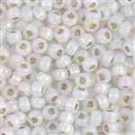 6RR551 Gilt Lined White Opal Miyuki Seed Beads - 10 Grams