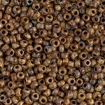 Miyuki Rocaille 8/0 Seed Beads 8RR4517 Picasso OP Brown Tan  Miyuki Rocailles 10 Grams