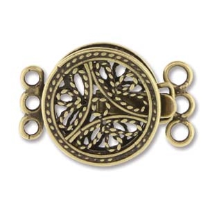 Antiqued Brass 24mm Barrel Lock Clasp