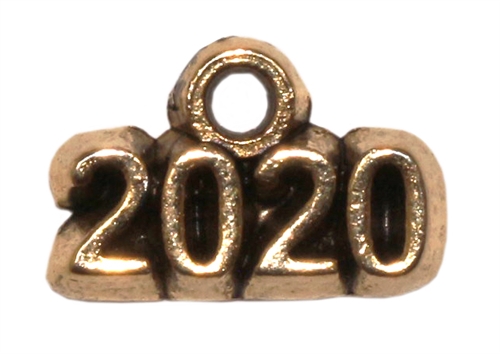 Antique Gold Plated Pewter Charm - 2020 - 1 Charm