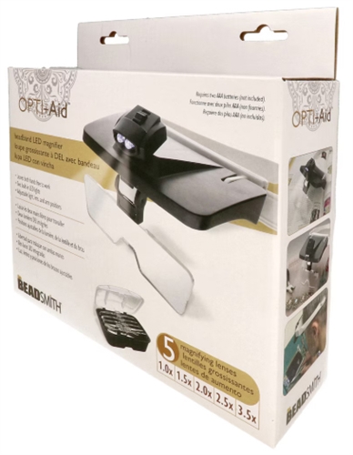 OPTI+Aid Adjustable Headband LED Magnifier