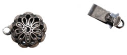 [ LS ] Antiqued Silver Plated Flower Clasp 9MM