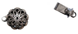 Antiqued Silver Plated Flower Clasp 9MM