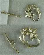 Anti-Tarnish Brass Detailed Flower Clasp