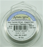 Artistic Wire Silver Non Tarnish 18ga Wire - 20 Foot Spool