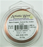 Artistic Wire Bare Copper 18ga Wire - 10 Yard Spool