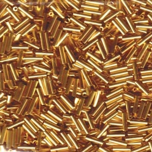 10 Grams Miyuki Bugle BGL6-191 6mm 24kt Gold Plated