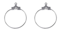 BHP20RSP - 20mm Silver Plated Beading Hoops - 1 Pair