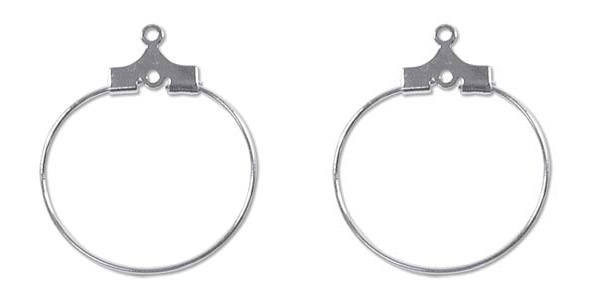 BHP20RSP - 20mm Silver Plated Beading Hoops - 1 Pair