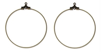 BHP40RABP - 40mm Antique Brass Plated Beading Hoops - 1 Pair