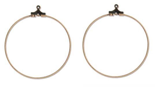 BHP40RACP - 40mm Antique Copper Plated Beading Hoops - 1 Pair