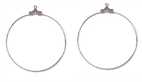 BHP40RSP - 40mm Silver Plated Beading Hoops - 1 Pair
