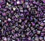 6mm Czech Glass Pyramid 2-Hole Beadstud - BST06-00030-95500 - Magic Purple - 4 Beads