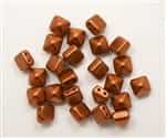 8mm Czech Glass Pyramid 2-Hole Beadstud - BST08-01750 - Matte Copper - 4 Beads