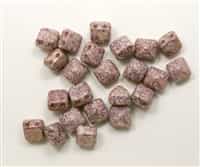 8mm Czech Glass Pyramid 2-Hole Beadstud - BST08-02010-15496 - Opaque Lumi Pink - 4 Beads