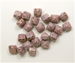 8mm Czech Glass Pyramid 2-Hole Beadstud - BST08-02010-15496 - Opaque Lumi Pink - 4 Beads