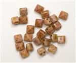 8mm Czech Glass Pyramid 2-Hole Beadstud - BST08-02010-65491 - Roman Rose - 4 Beads