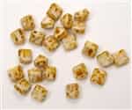 8mm Czech Glass Pyramid 2-Hole Beadstud - BST08-02010-86800 - Butter Pecan - 4 Beads