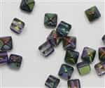 8mm Czech Glass Pyramid 2-Hole Beadstud - BST08-95500 - Magtic Lilac - 4 Beads