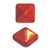 12mm Czech Glass Pyramid 2-Hole Beadstud - BST12-93400-14000 - Coral Shimmer - 1 Bead