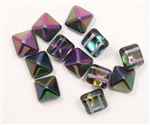 12mm Czech Glass Pyramid 2-Hole Beadstud - BST12-95500 - Magic Lilac - 1 Bead