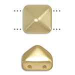 12mm Czech Glass Pyramid 2-Hole Beadstud - BST12-CRM - Cream Airy Pearl - 1 Bead