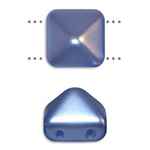 12mm Czech Glass Pyramid 2-Hole Beadstud - BST12-LBL - Light Blue Airy Pearl - 1 Bead
