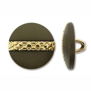 Metalized 18mm Brown/Gold Plastic Button - 1 Piece