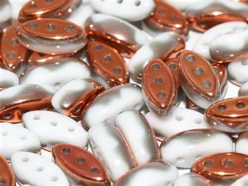 Czech Cali Beads : 3x8mm - CALI-03000-27137 - Chalk White Sunset - 25 Count