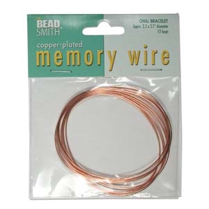Copper Plated Oval Bracelet Memory Wire Bracelet - 2.2x2.7 inches - 12 Turns