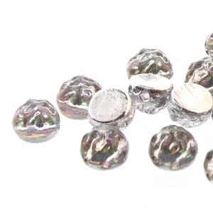CCB0700030-29436 - Baroque 2-Hole 7mm Round Cabochon - Backlit Spectrum - 12 Count