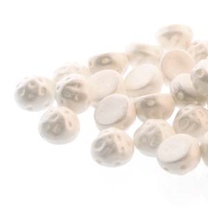 CCB0702010-24001- Baroque 2-Hole 7mm Round Cabochon - Pearl Shine White - 12 Count