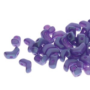 CHV6202010-24510 - Mini ChevronDuo Beads - 6x2mm -  Tropical Blue Grape - 25 Count