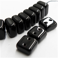 6mm Black 2 Hole Chexx Beads - 4 count