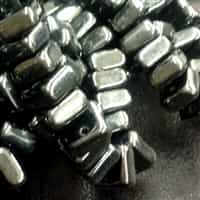 6mm 2 hole Gunmetal Chexx Beads - 4 count