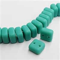 6mm Matte Green Turquoise Chexx Beads - 4 count