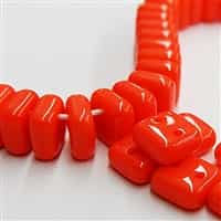 6mm Coral 2 Hole Chexx Beads - 4 count